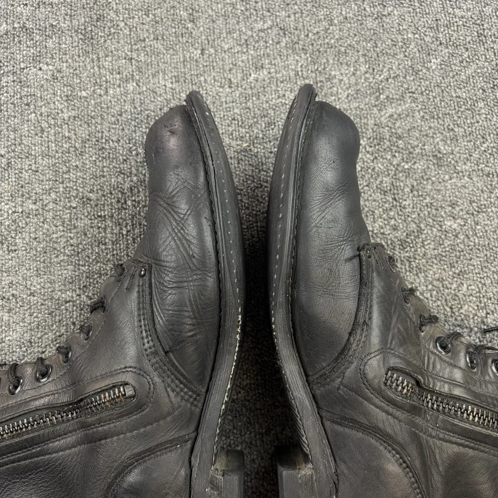 Harley Davidson 98417 Mens 12 Black Leather Side Zip Lace Up Motorcycle Boots